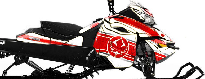 Skidoo RevXM CREATORX Graphics Kit Canadian Flyer Red White
