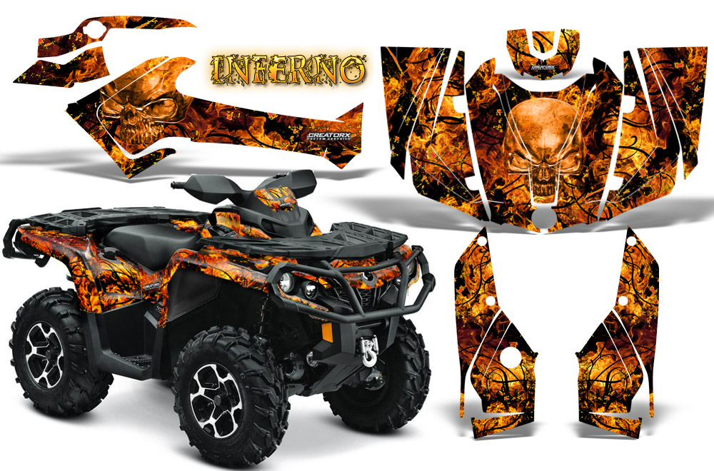 Can Am Outlander 800 1000 R XT 2012 Graphics Kit Creatorx Decals Inferno