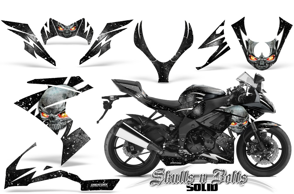 ZX10R 2008 ninja complete custom decals stickers kit set graphics 2009 2010 zxr