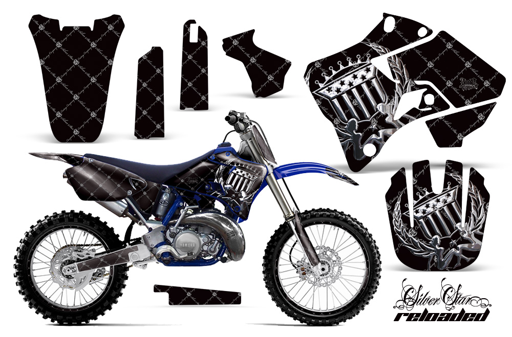 Yamaha YZ125/YZ250 Graphics Kit - Fits 1996-2001 Models, Blue, Glossy Finish, Self-Adhesive